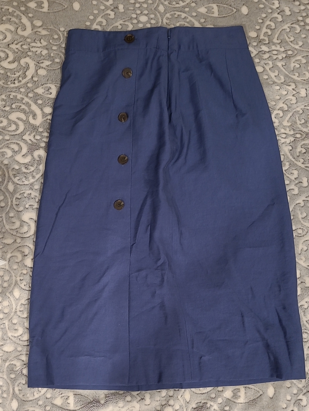 Source Unknown Navy Button-Front Pencil Skirt